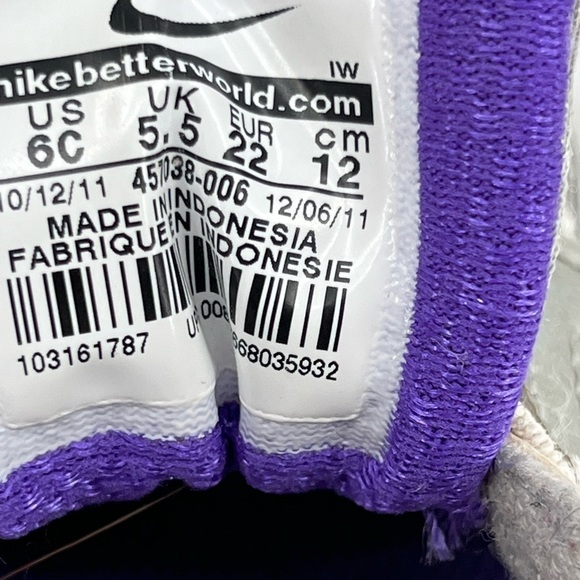 NIKE Toddler Girls Fusion St 2 Silver/Purple/Pink Size: 6 - Picture 5 of 7